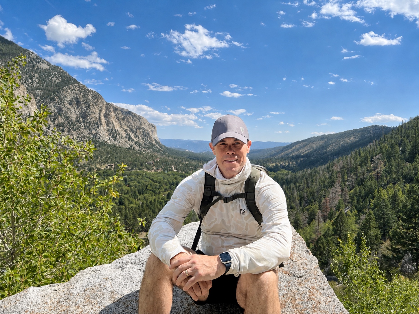Jeffrey Jeffords hiking in the mountains